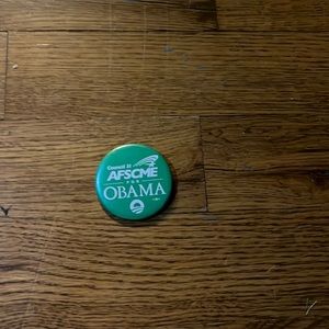 🇺🇲 vintage AFSCME for President Barack Obama Lapel Pin Button